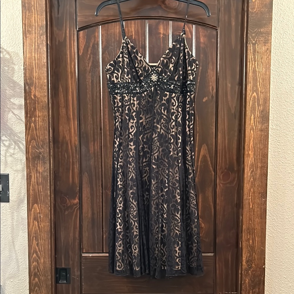 Mixit Black and Cream Midi Dress